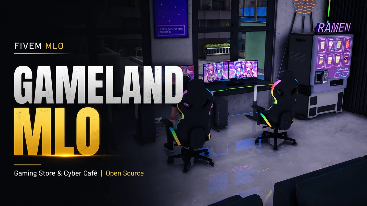 Gameland MLO FiveM | Gaming Store & Cyber Café | Open Source